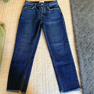 Current/Elliott Dark Blue Straight Leg Jeans